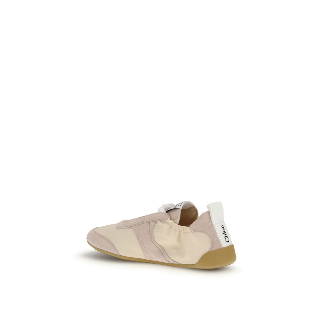 Beigefarbene Sportschuhe aus Nylon