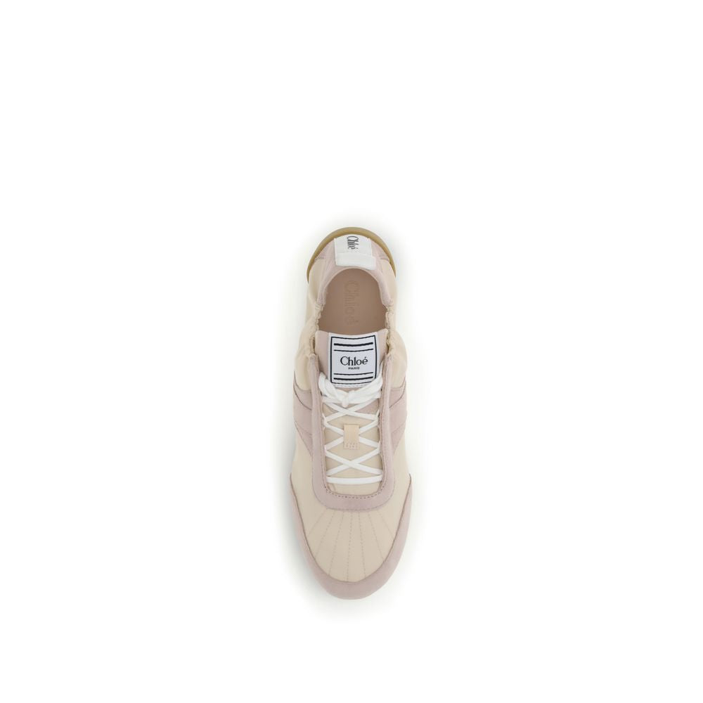 Beigefarbene Sportschuhe aus Nylon