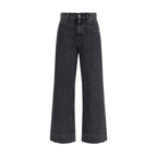 Schwarze Jeans aus Baumwolle mit geradem Bein