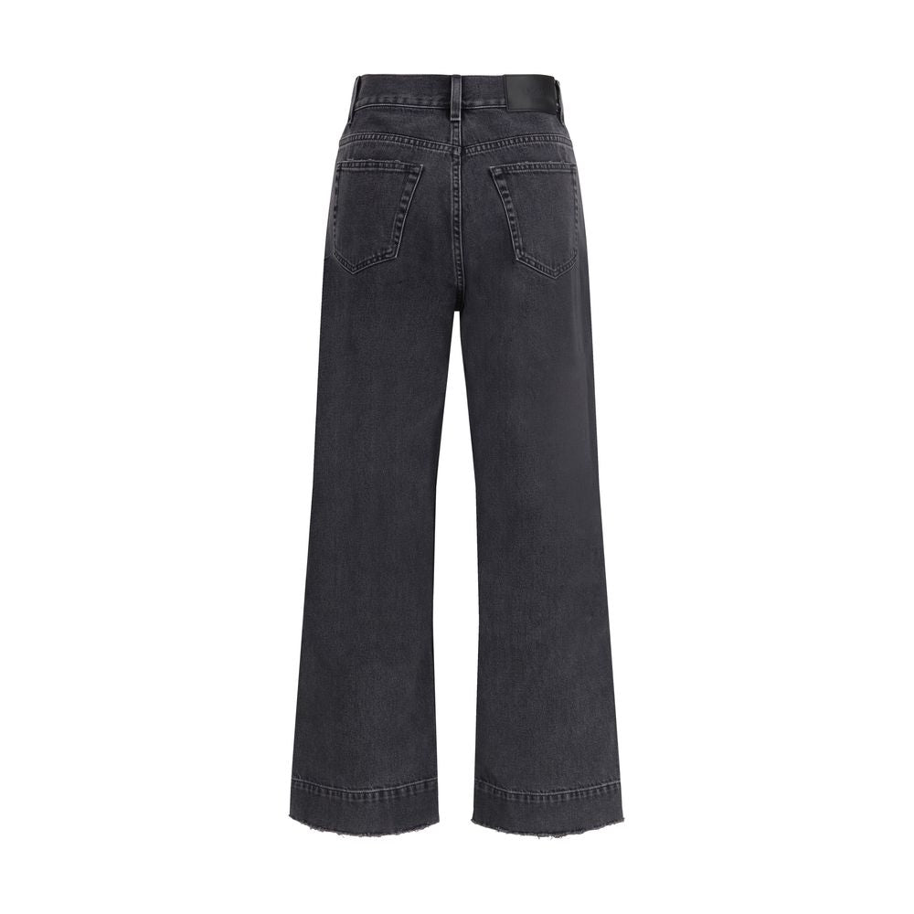 Schwarze Jeans aus Baumwolle mit geradem Bein