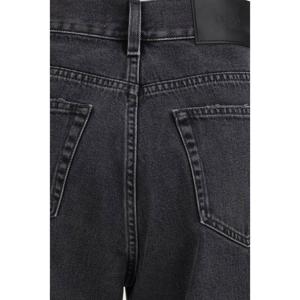 Schwarze Jeans aus Baumwolle mit geradem Bein