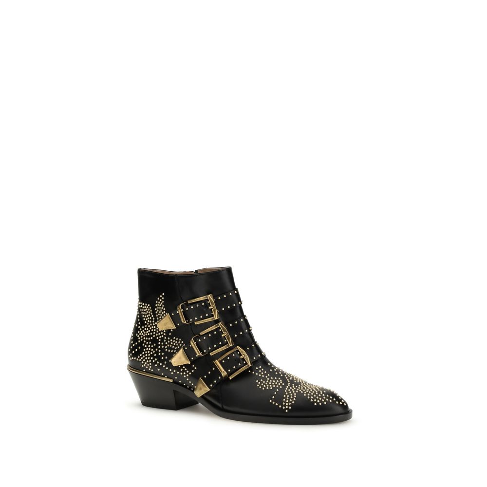 Schwarze Ankle Boots aus Kalbsleder Bos Taurus