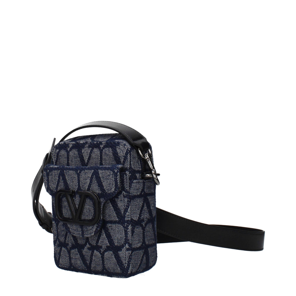 Blaue Umhängetasche aus Stoff