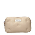 Beige Leder Clutch Bag