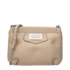 Beige Leder Crossbody Bag