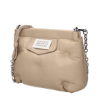 Beige Leder Crossbody Bag