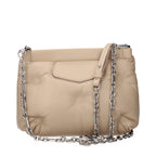 Beige Leder Crossbody Bag
