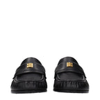 Schwarze Leder Loafer zum Hineinschlüpfen