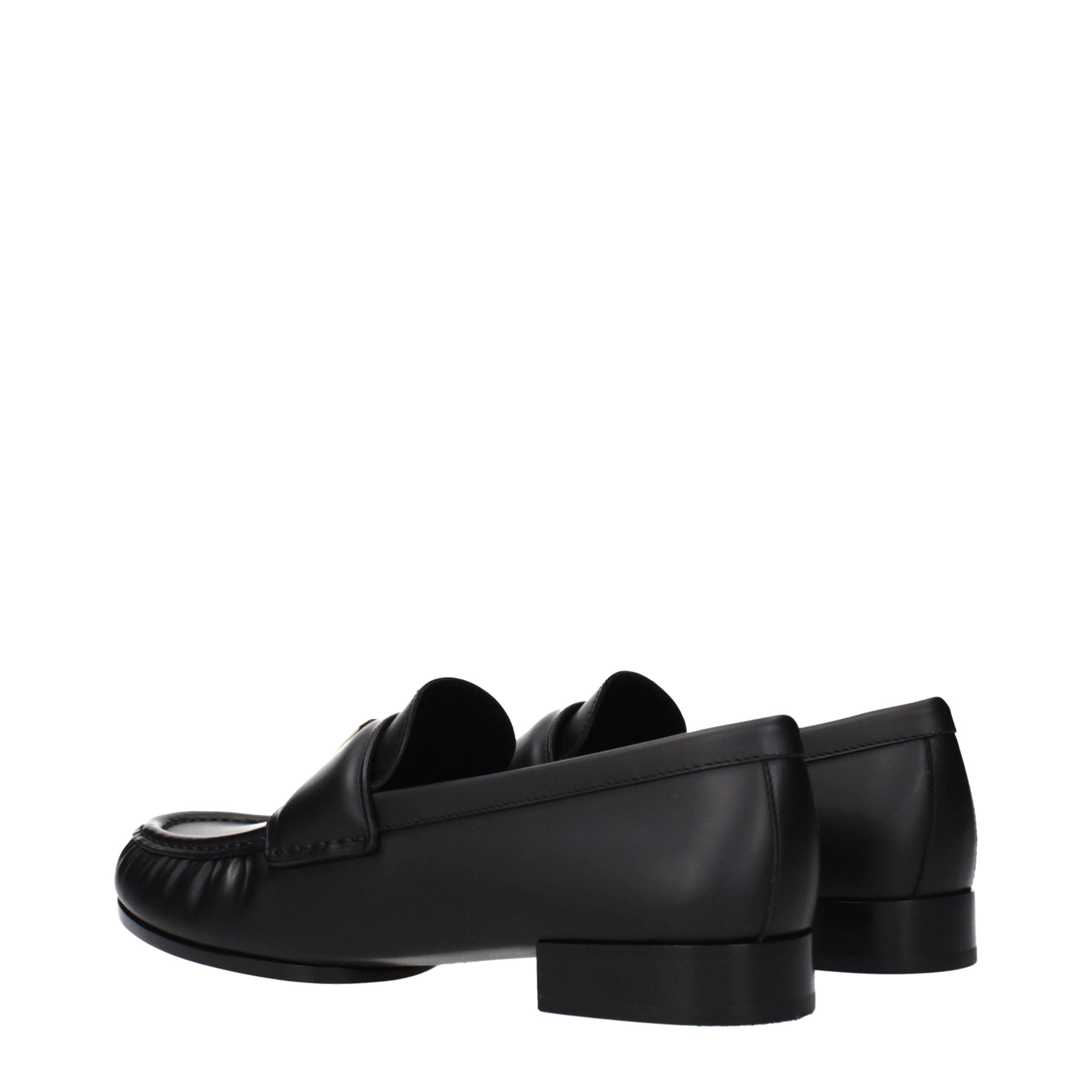 Schwarze Leder Loafer zum Hineinschlüpfen