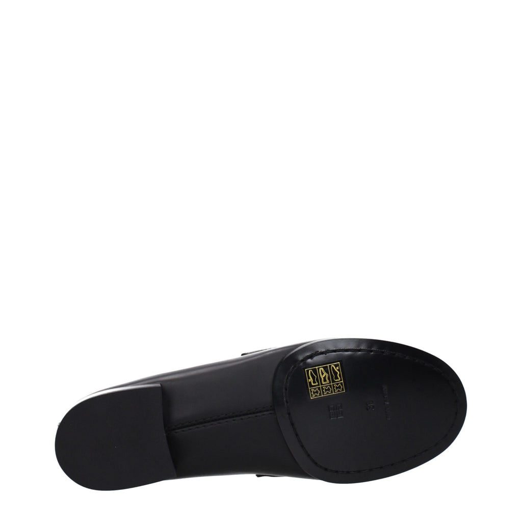 Schwarze Leder Loafer zum Hineinschlüpfen