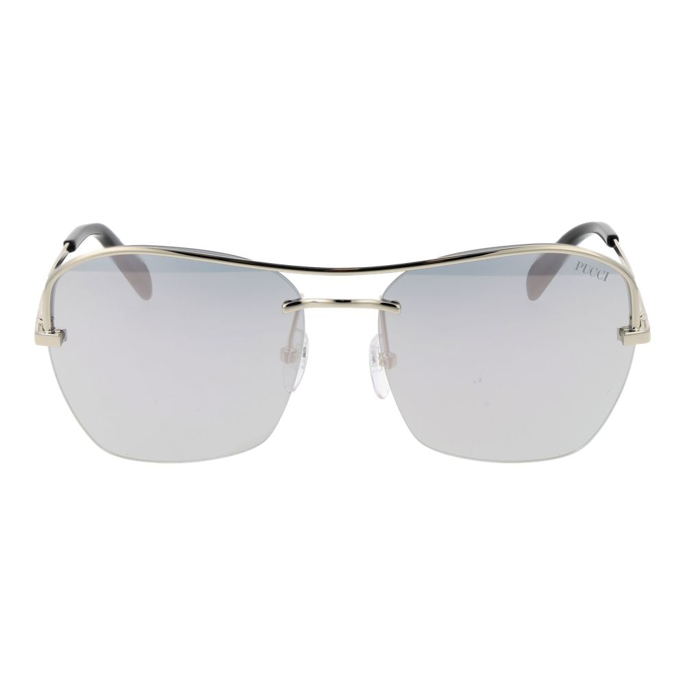 Silberfarbene Sonnenbrille aus Metall
