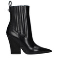 Schwarze Leder-Stiefeletten
