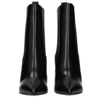 Schwarze Leder-Stiefeletten