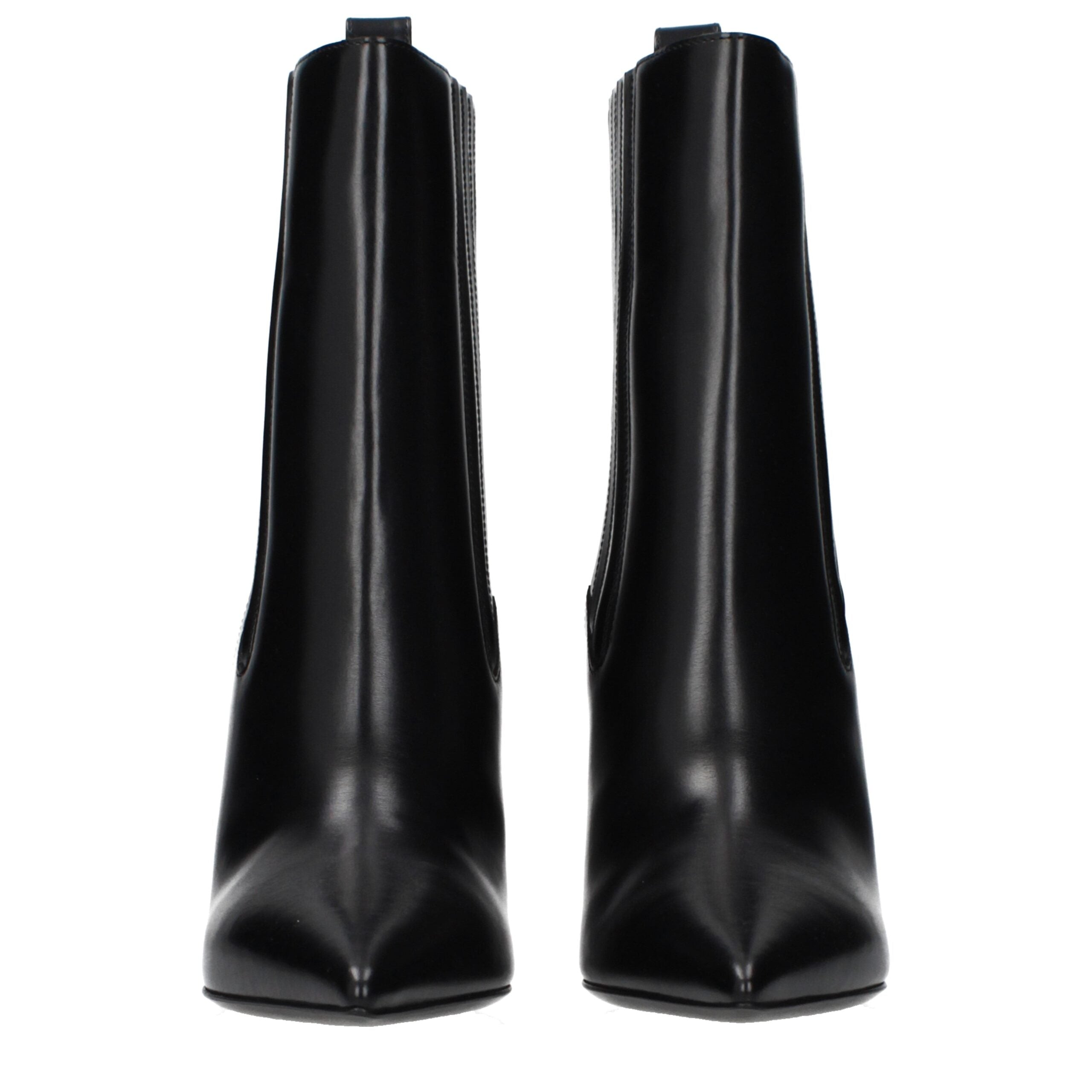 Schwarze Leder-Stiefeletten