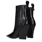 Schwarze Leder-Stiefeletten