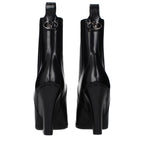 Schwarze Leder-Stiefeletten
