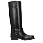 Schwarze Lederstiefel