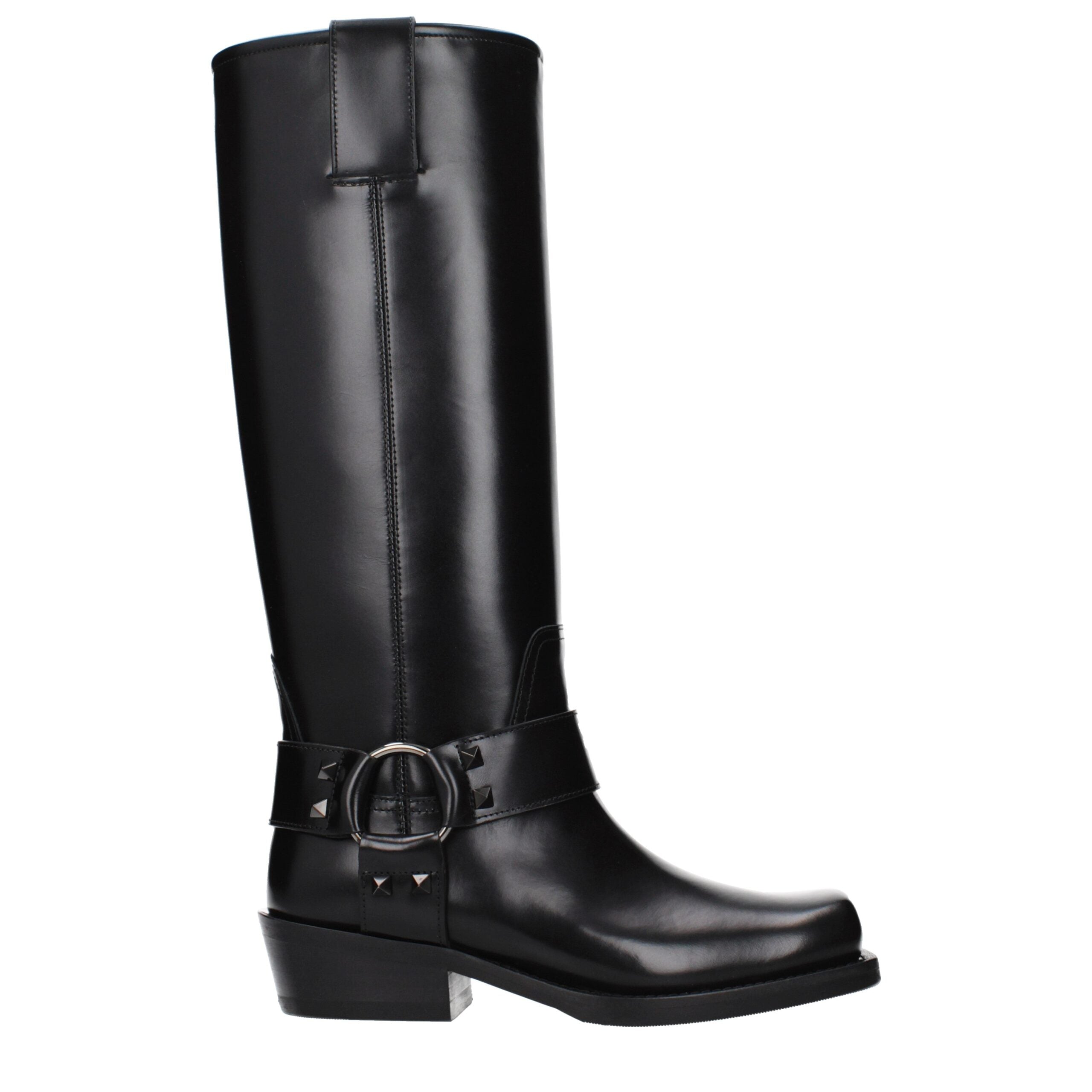 Schwarze Lederstiefel
