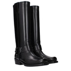 Schwarze Lederstiefel