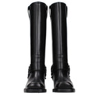 Schwarze Lederstiefel
